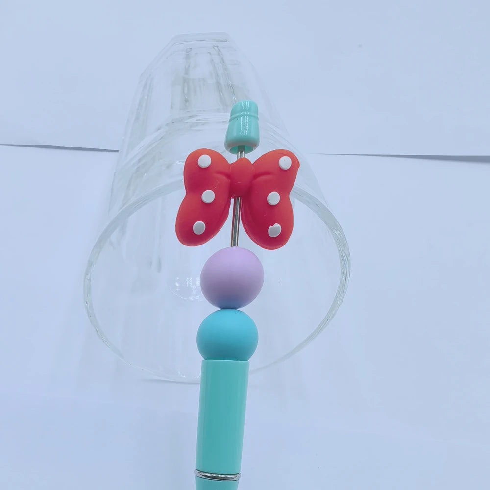 3D Bowtie Silicone Focal Beads for DIY Pens Keychains