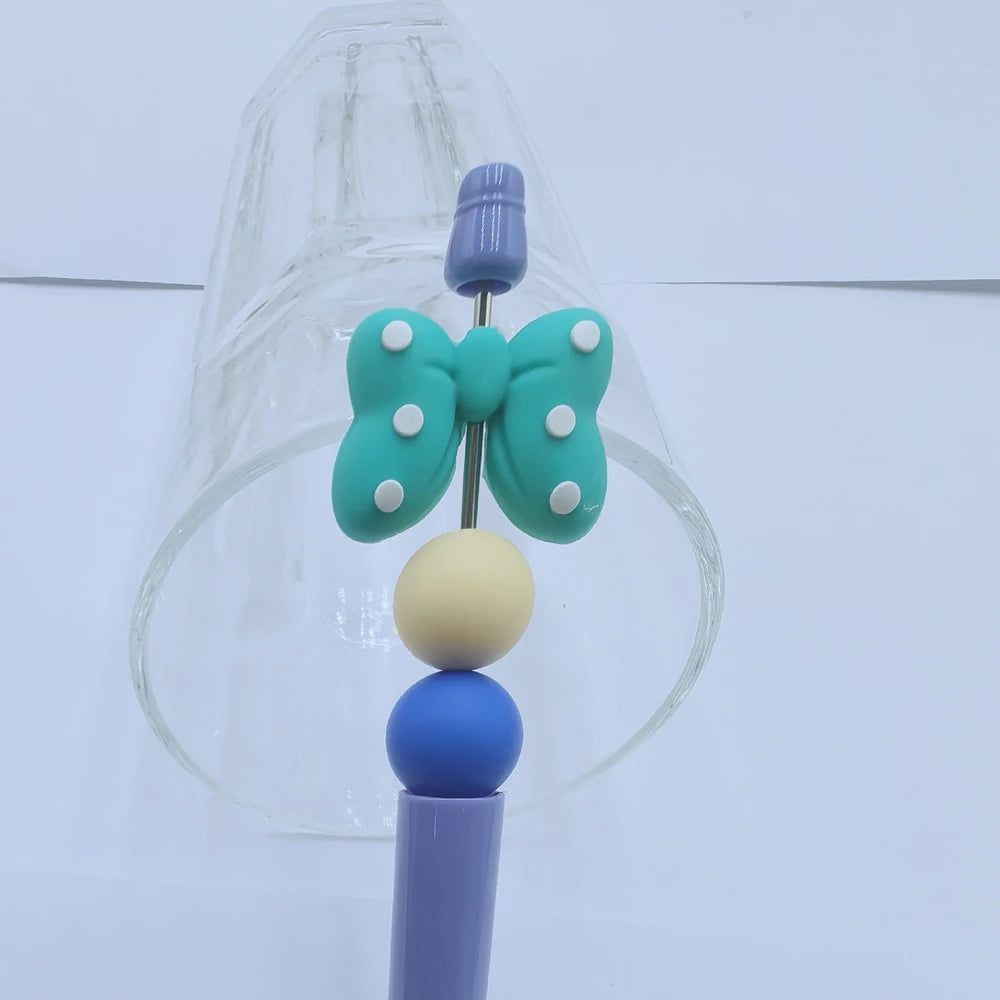3D Bowtie Silicone Focal Beads for DIY Pens Keychains