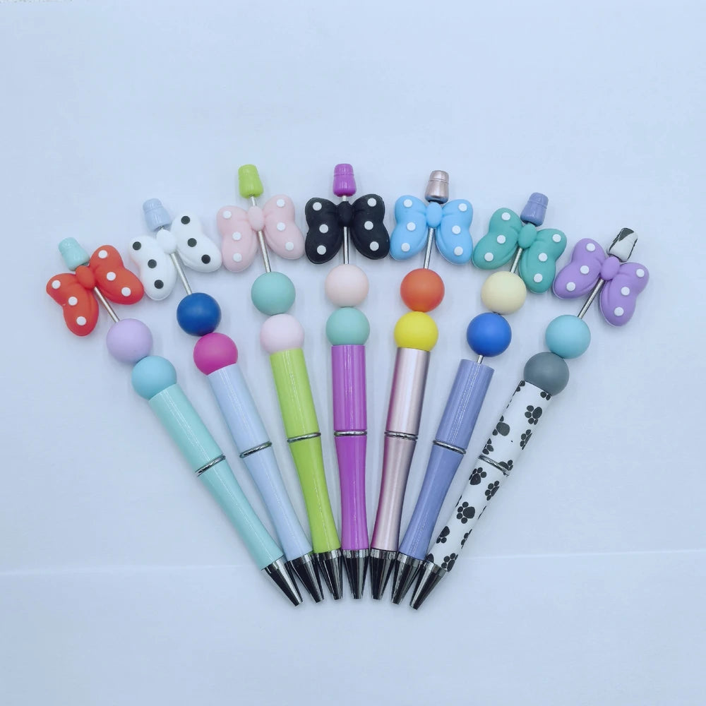 3D Bowtie Silicone Focal Beads for DIY Pens Keychains