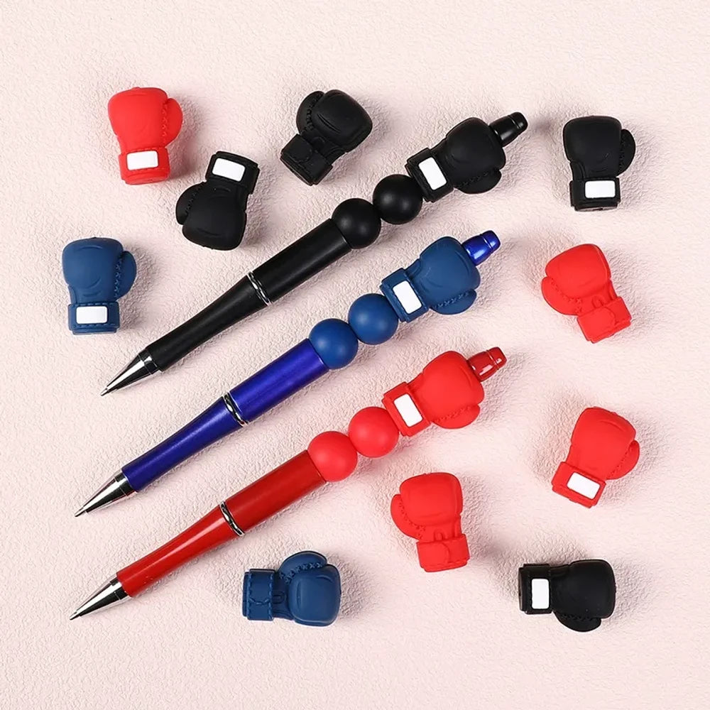 3D Boxing Gloves Silicone Focal Beads for DIY Pens Keychains