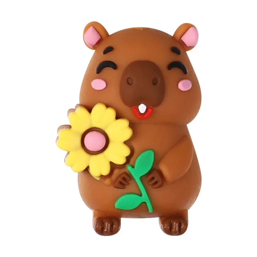 3D Capybara Silicone Focal Beads for DIY Keychains