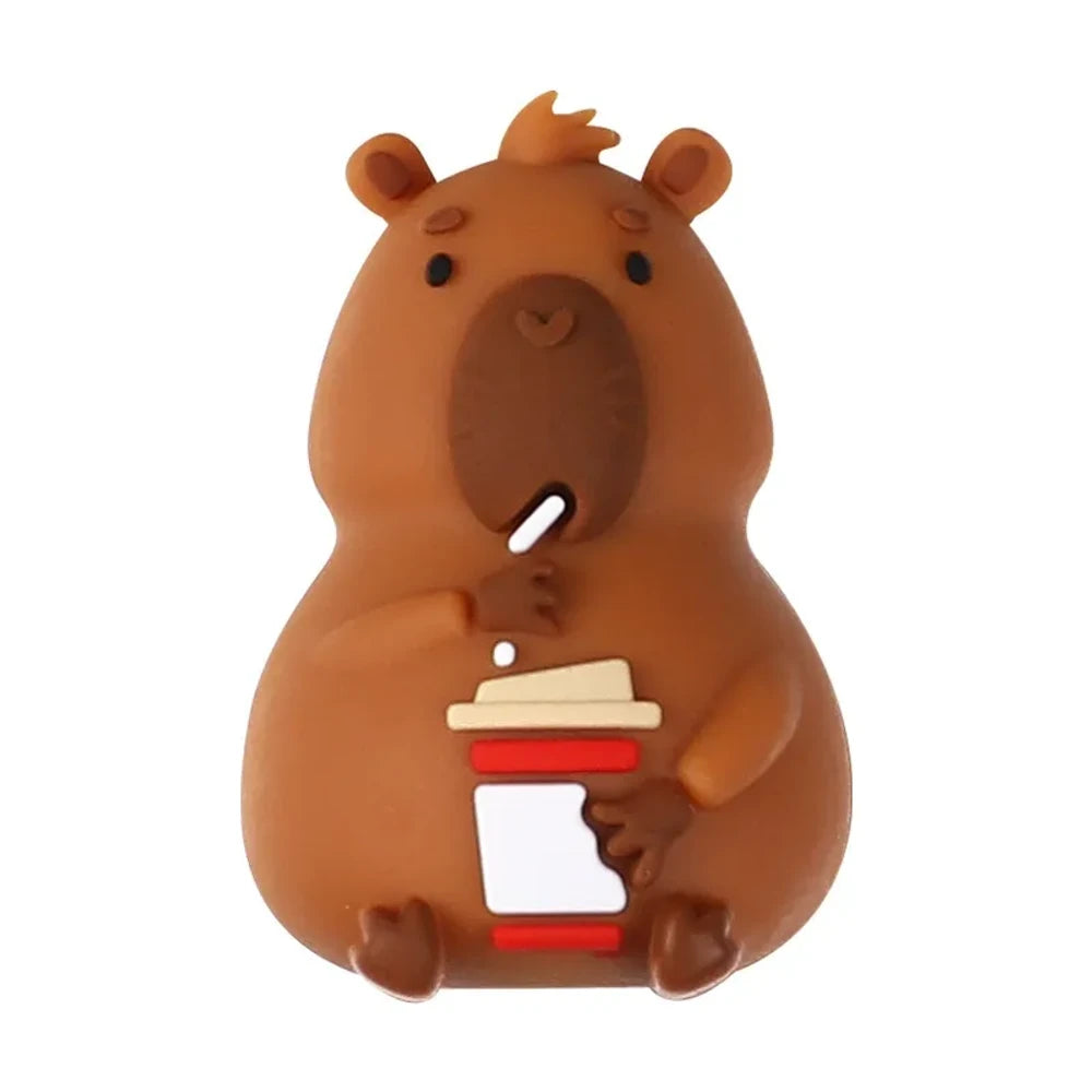 3D Capybara Silicone Focal Beads for DIY Keychains