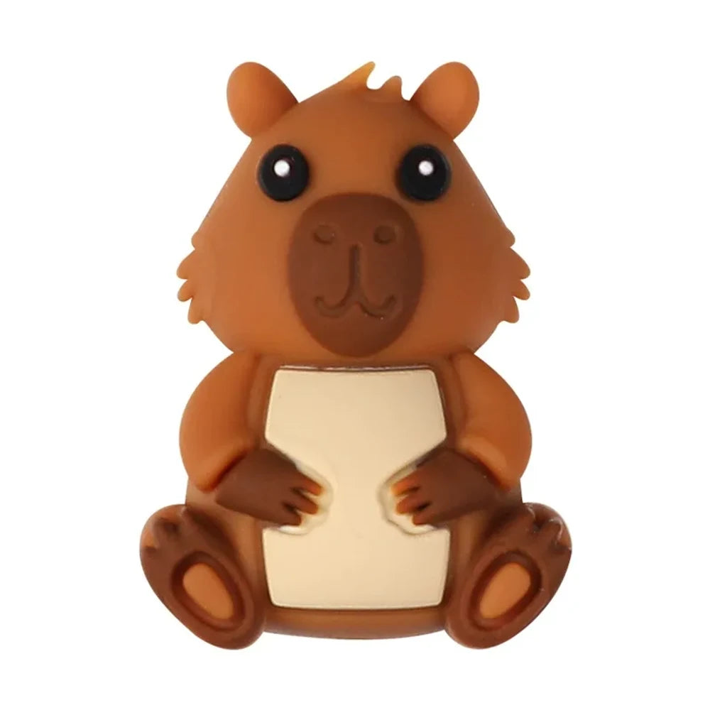 3D Capybara Silicone Focal Beads for DIY Keychains