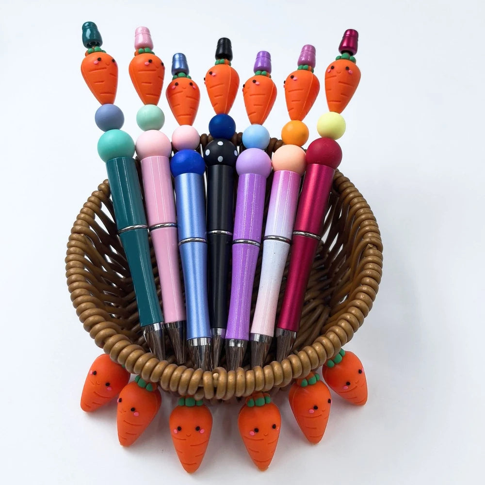 3D Carrot Silicone Focal Beads for DIY Pens Keychain