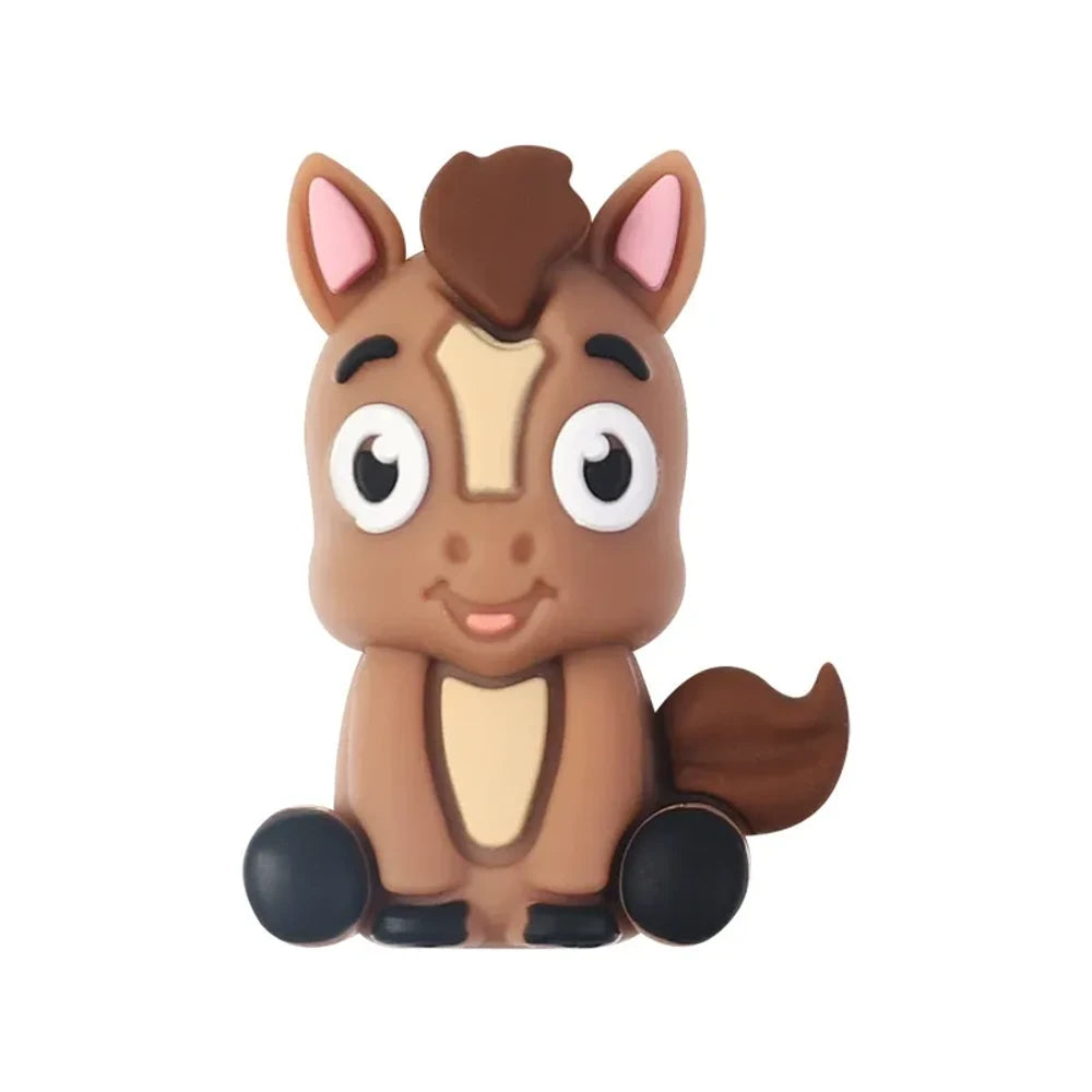 3D Cartoon Farm Silicone Focal Beads for DIY Keychains