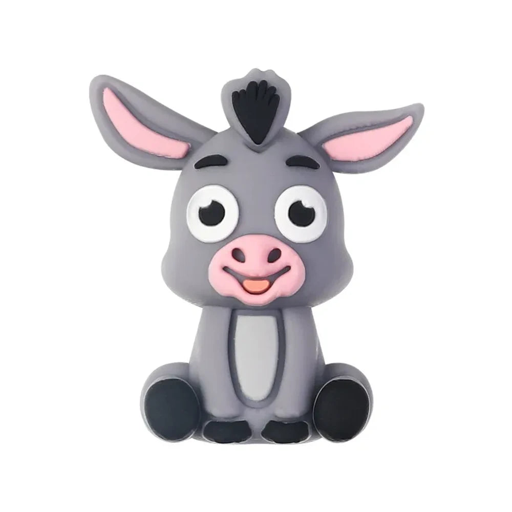 3D Cartoon Farm Silicone Focal Beads for DIY Keychains