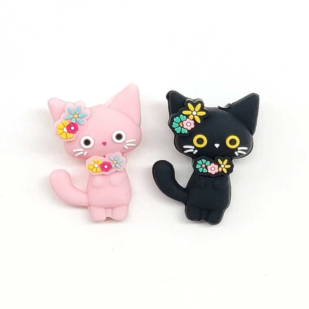 3D Cat Silicone Focal Beads for DIY Keychains Bracelet Pens