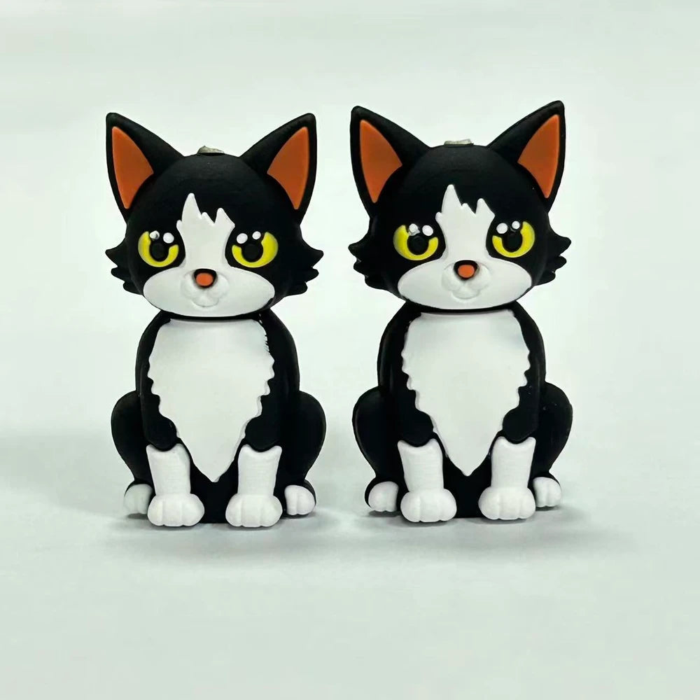 3D Cat Silicone Focal Beads for DIY Keychains Bracelet Pens