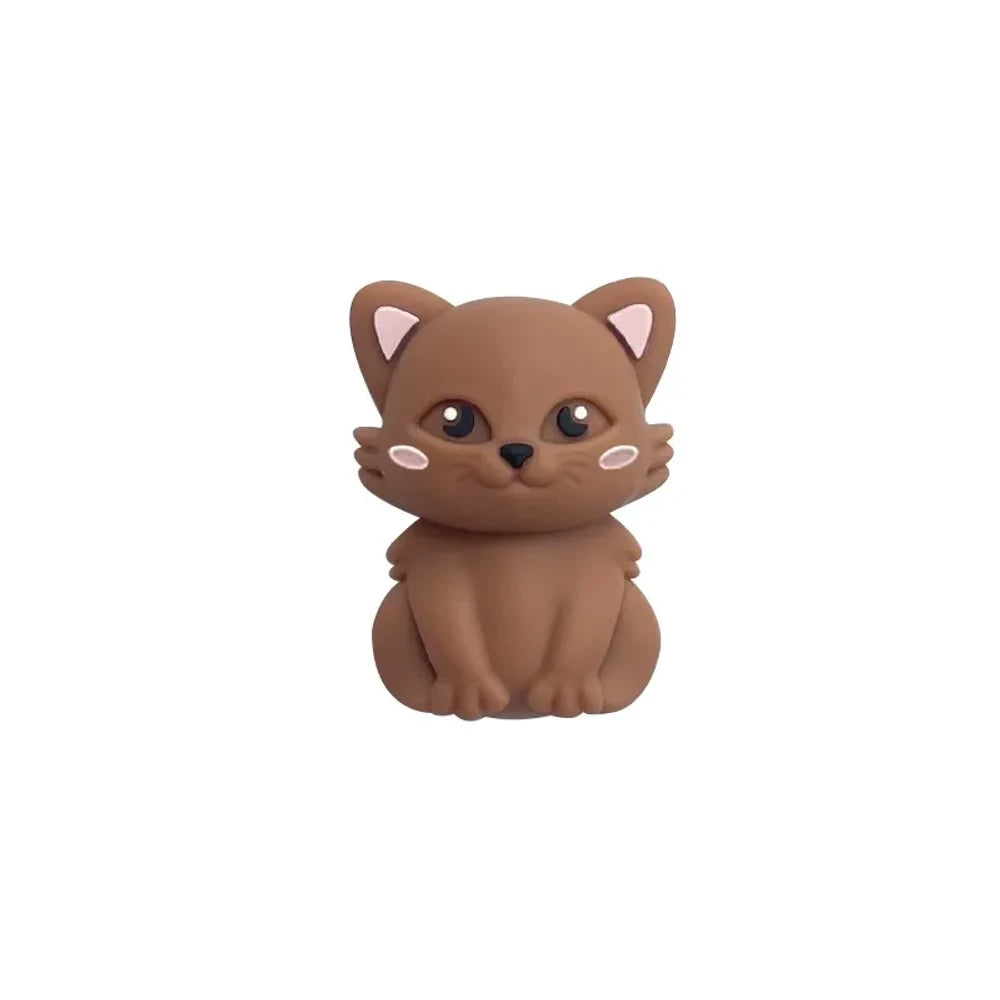 3D Cat Silicone Focal Beads for DIY Keychains Bracelet Pens