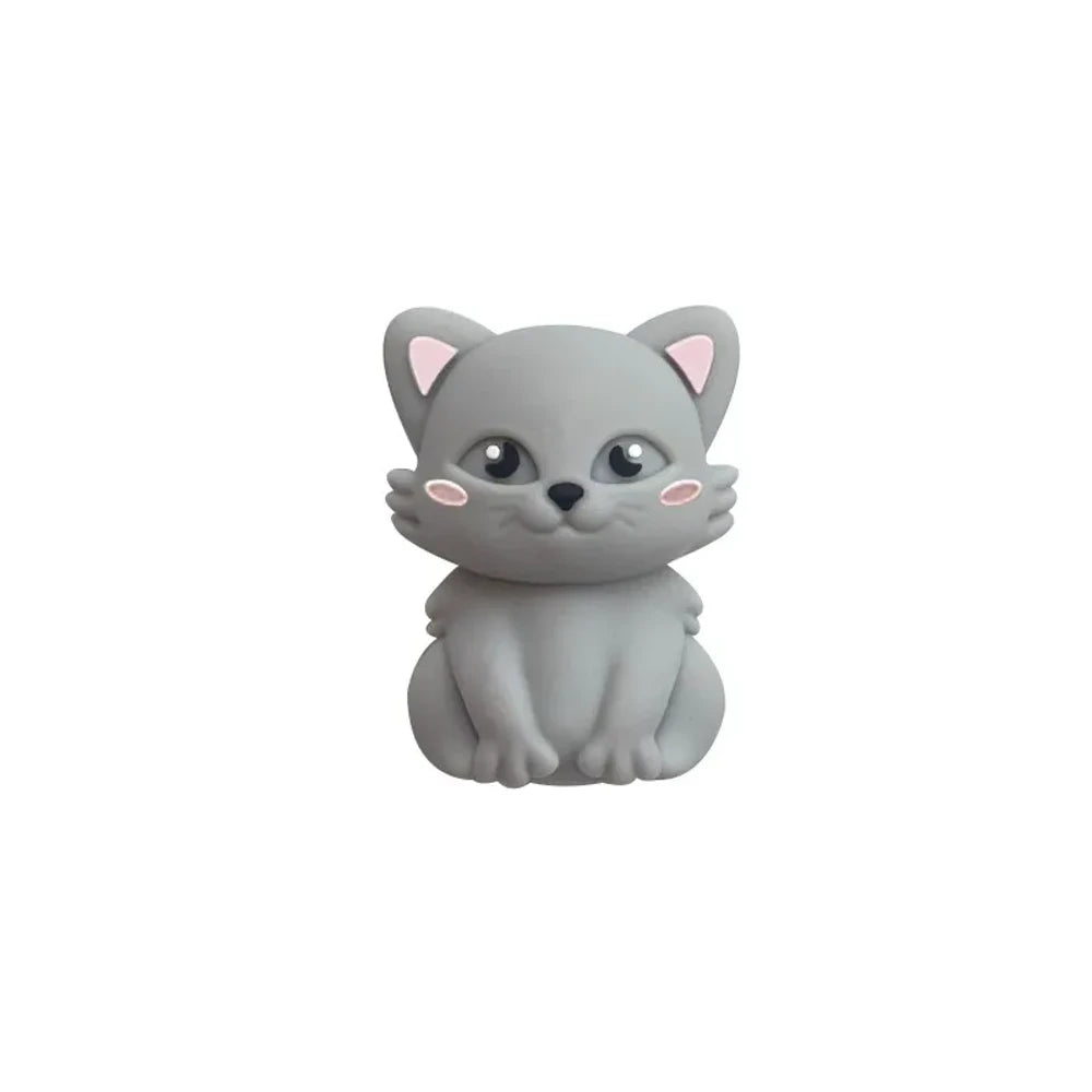 3D Cat Silicone Focal Beads for DIY Keychains Bracelet Pens