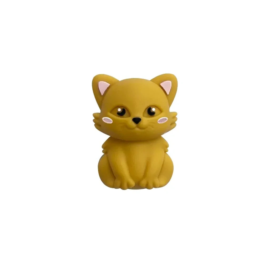 3D Cat Silicone Focal Beads for DIY Keychains Bracelet Pens