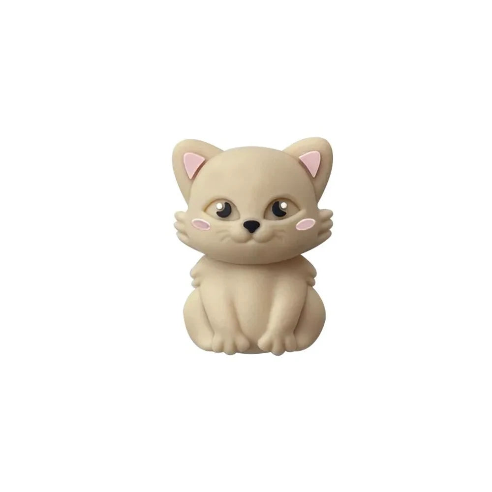 3D Cat Silicone Focal Beads for DIY Keychains Bracelet Pens