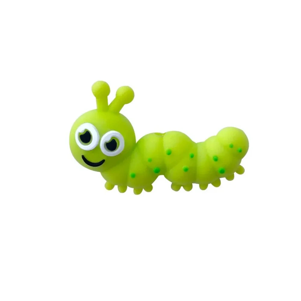 3D Caterpillar Silicone Focal Beads for DIY Keychains Bracelet Pens
