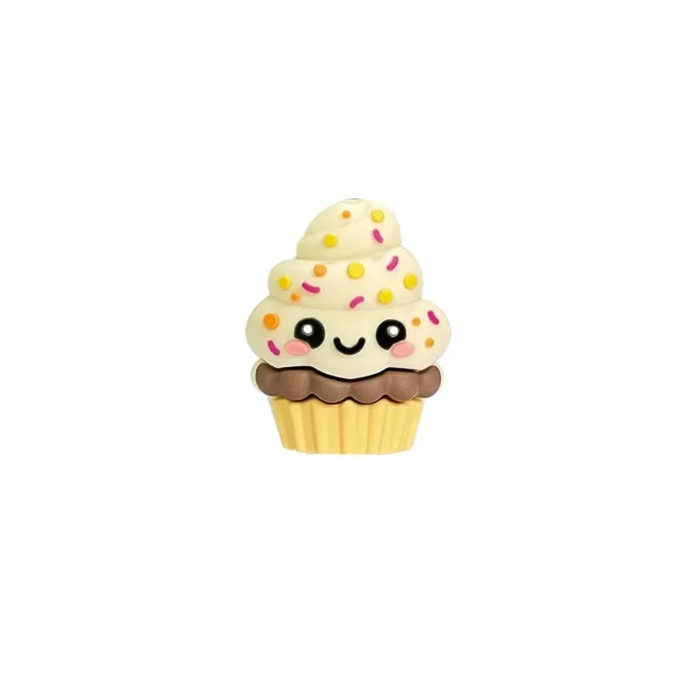 3D Cupcakes Silicone Focal Beads for DIY Keychains Bracelet Pens