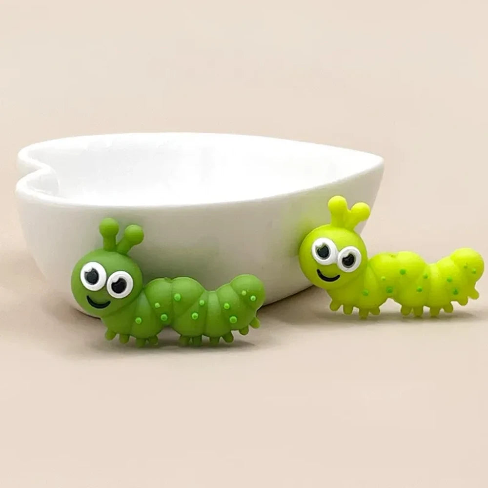 3D Caterpillar Silicone Focal Beads for DIY Keychains Bracelet Pens