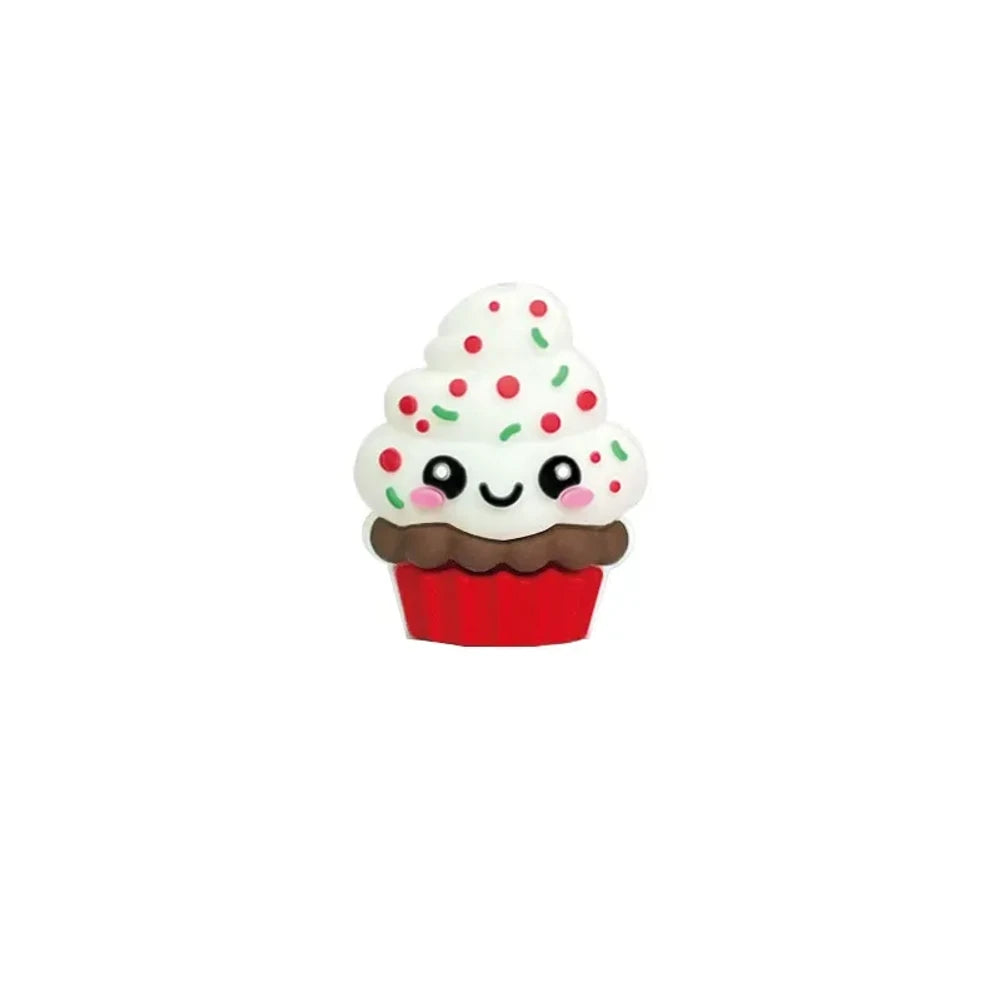 3D Cupcakes Silicone Focal Beads for DIY Keychains Bracelet Pens