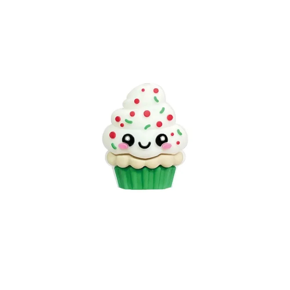 3D Cupcakes Silicone Focal Beads for DIY Keychains Bracelet Pens