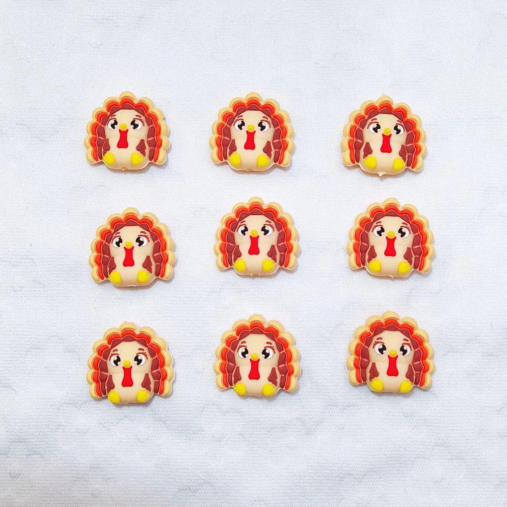 3D Chicken Silicone Focal Beads for DIY Pens Bracelet Keychains