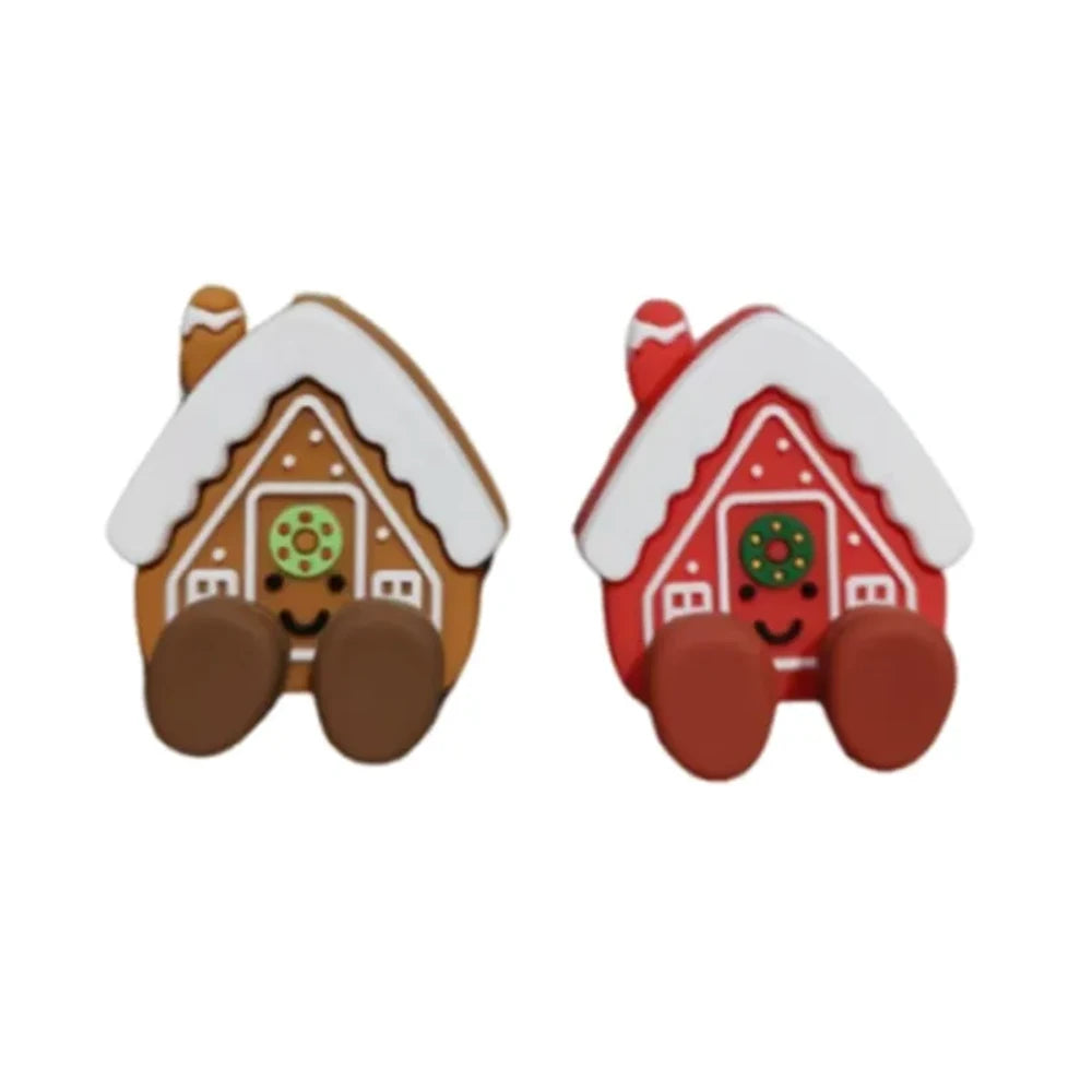 3D Christmas Cottage Silicone Focal Beads for DIY Keychains Bracelet Pens