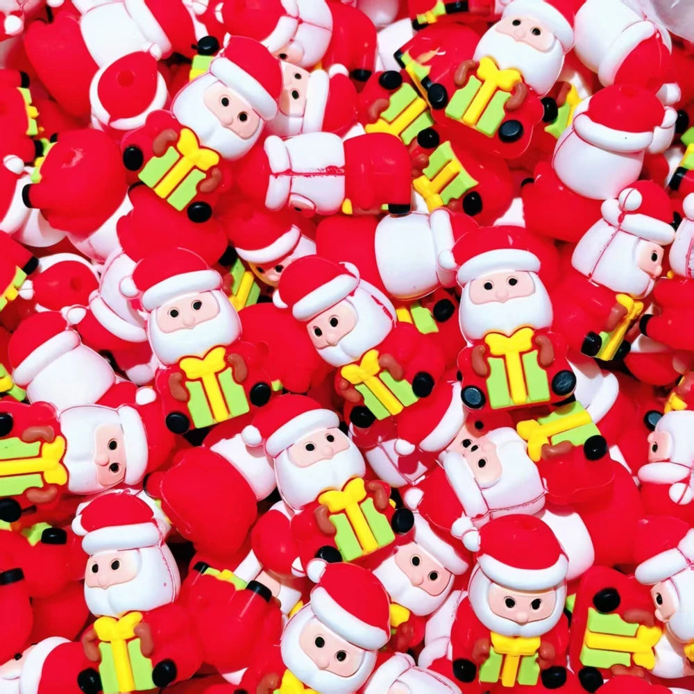 3D Christmas Series Silicone Focal Beads for DIY Pens Bracelet Keychains
