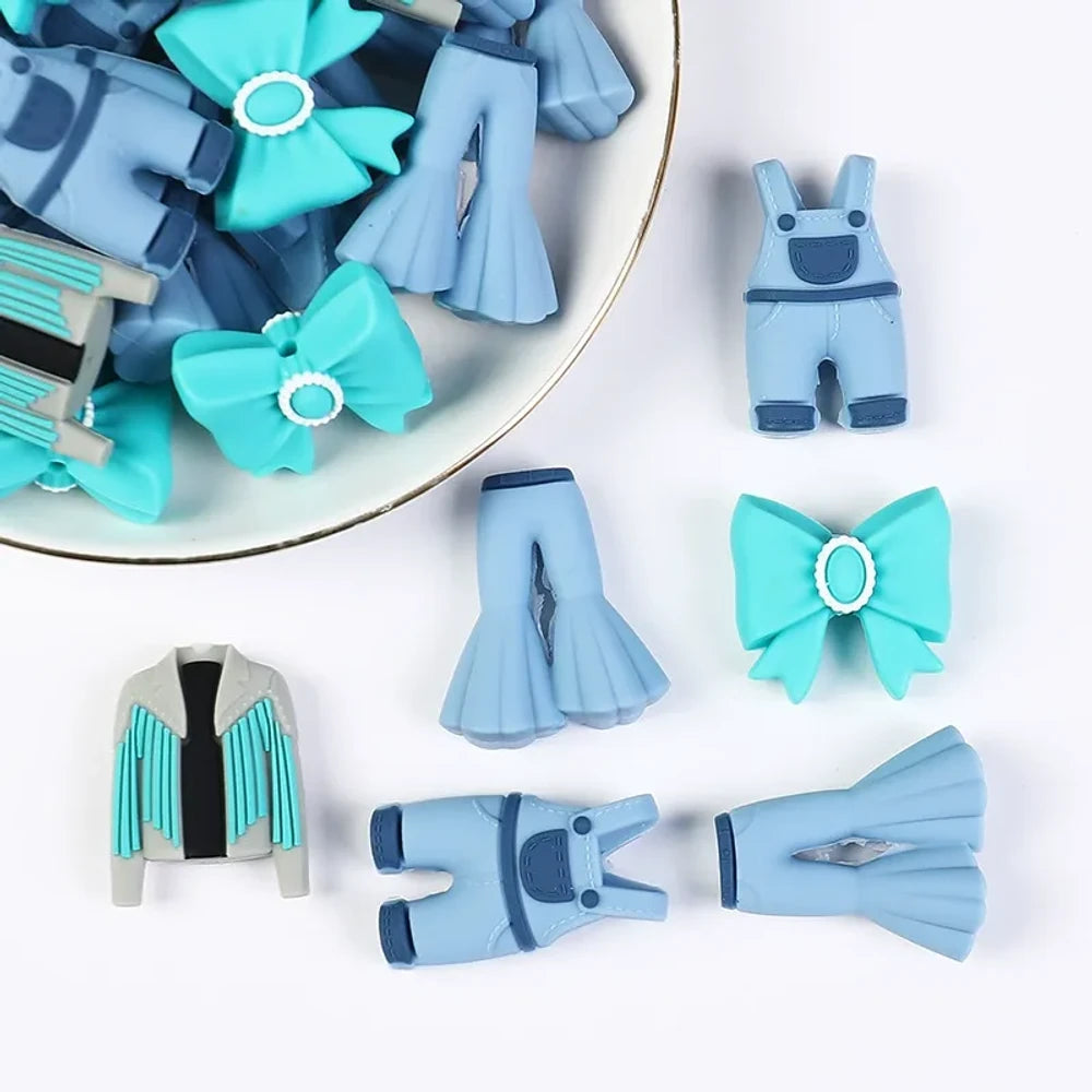 3D Clothes Silicone Focal Beads for DIY Pens Keychains Bracelet