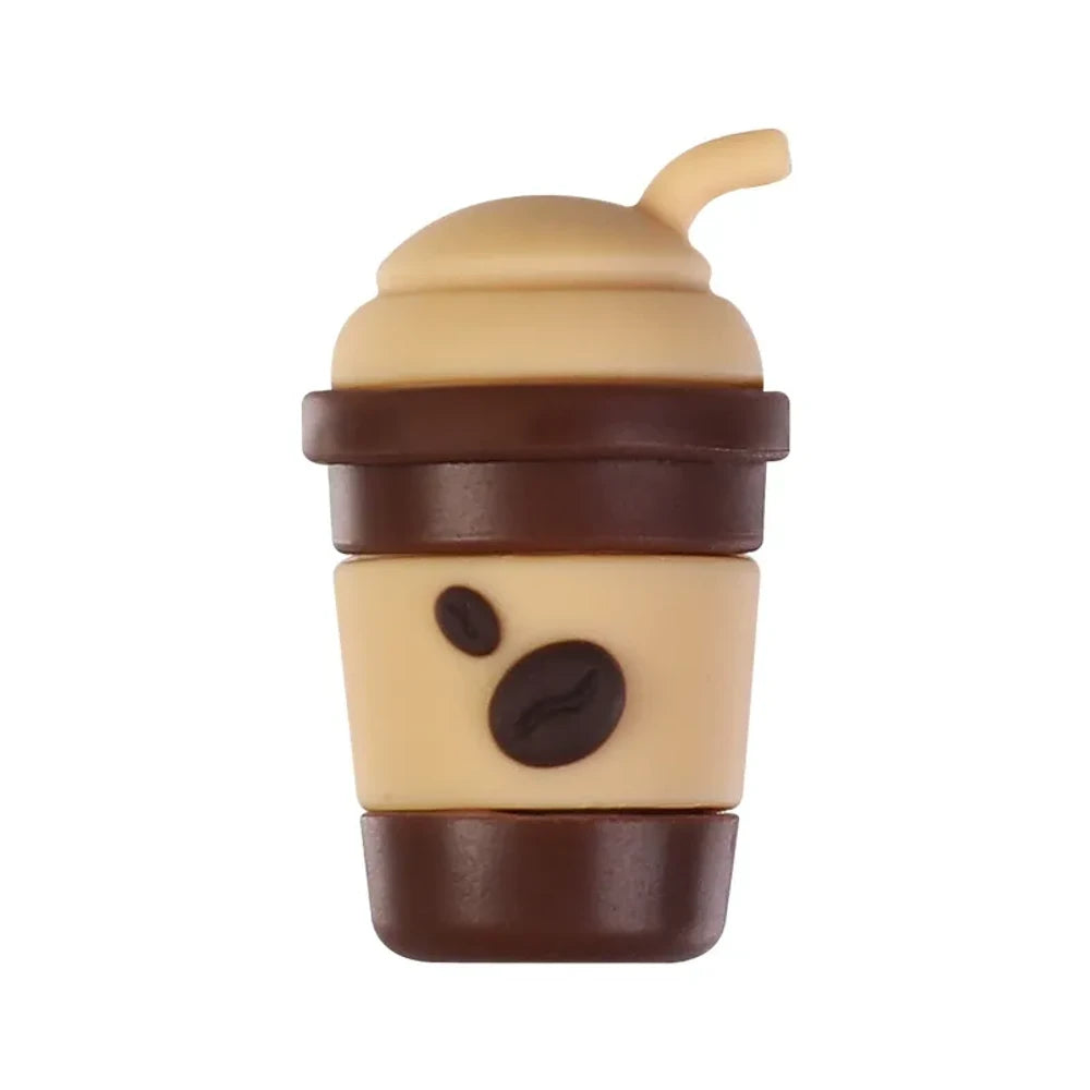 3D Coffee Cup Silicone Focal Beads for DIY Pens Keychains