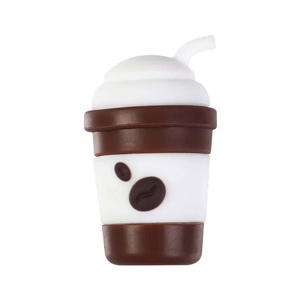 3D Coffee Cup Silicone Focal Beads for DIY Pens Keychains