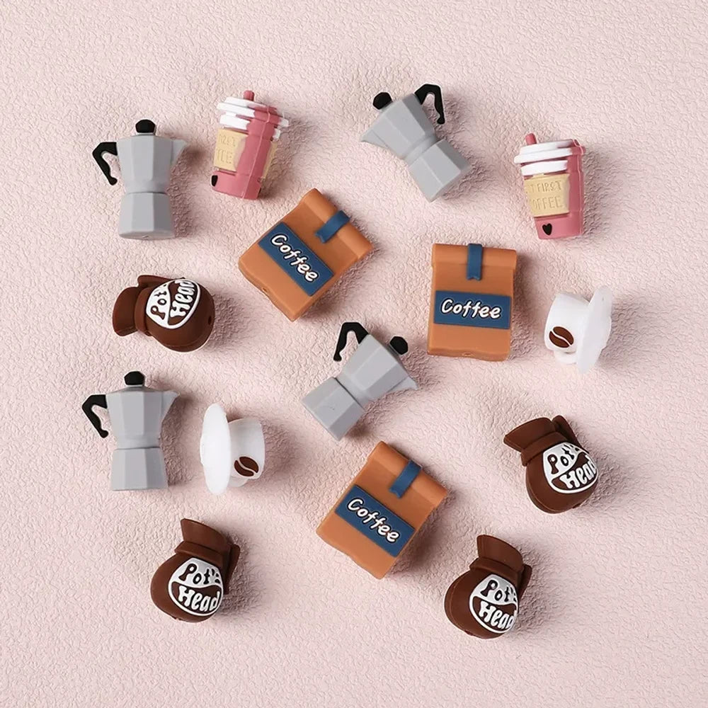 3D Coffee Series Silicone Focal Beads for DIY Pens Bracelet