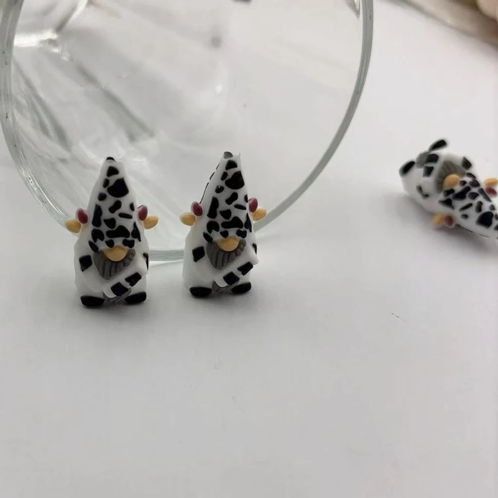 3D Cow Gnome Silicone Focal Beads for DIY Pens Keychain