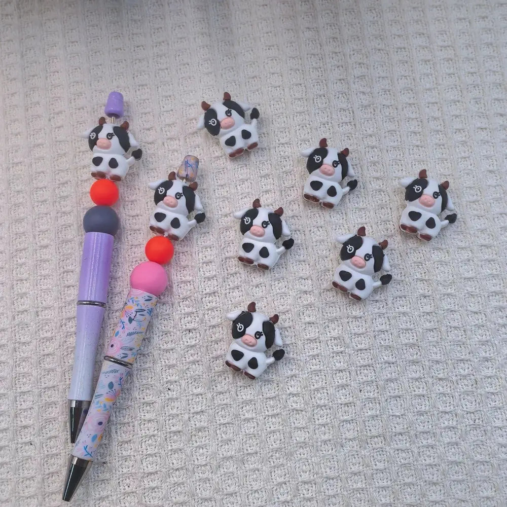 3D Cow Silicone Focal Beads for DIY Pens Bracelet