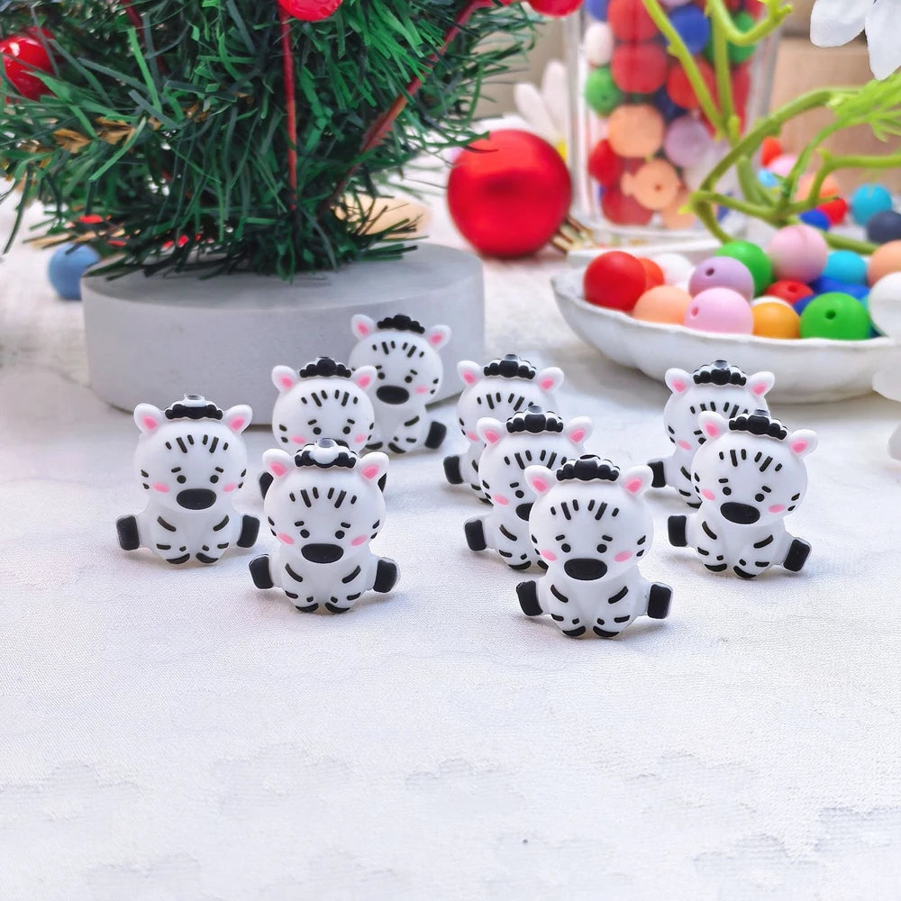 3D Cow Silicone Focal Beads for DIY Pens Bracelet Keychains