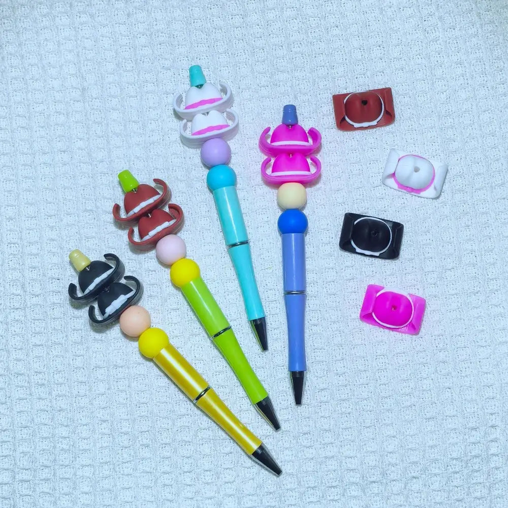 3D Cowboy Hat Silicone Focal Beads for DIY Pens Keychains