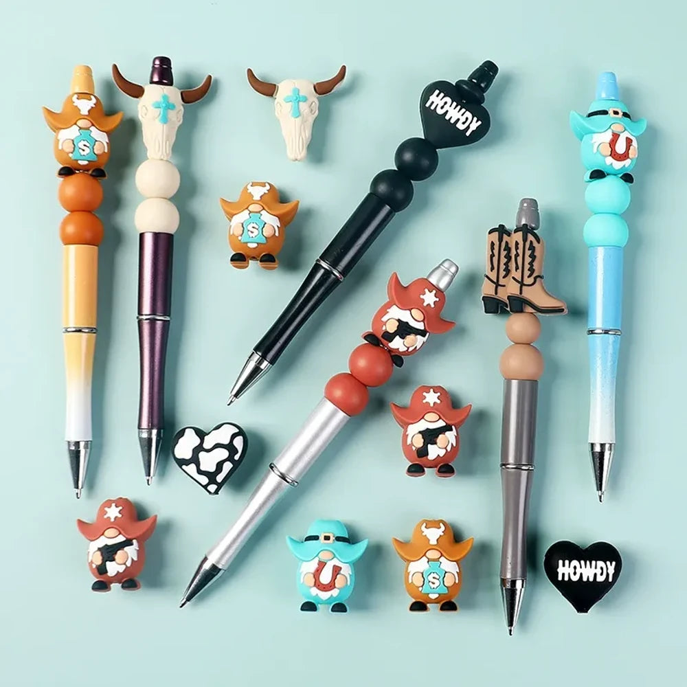 3D Cowboy Silicone Focal Beads for DIY Pens Keychains