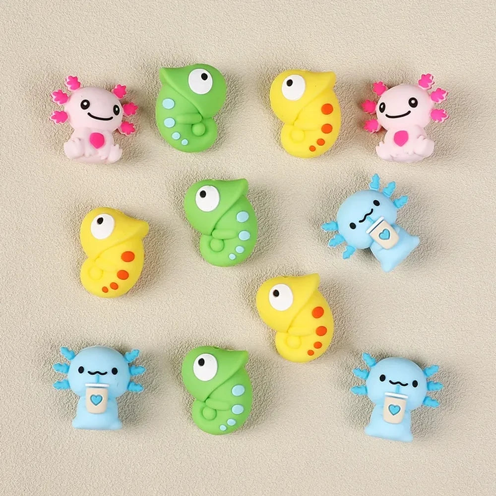 3D Creative Chameleon and Newt Silicone Focal Beads for DIY Pens Bracelet
