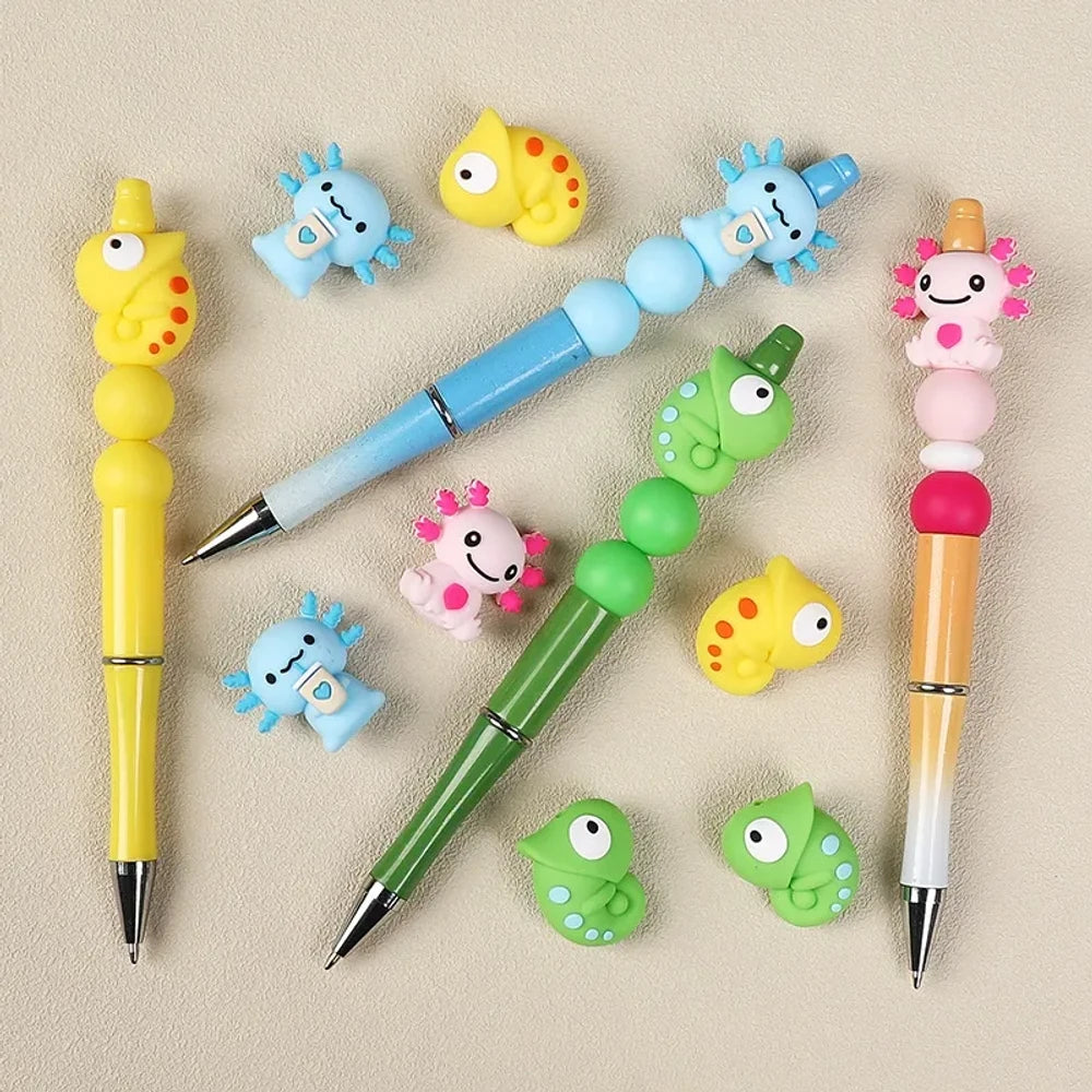 3D Creative Chameleon and Newt Silicone Focal Beads for DIY Pens Bracelet