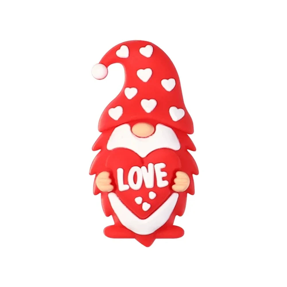 3D Creative Heart Cow Silicone Focal Beads for Valentine's Day