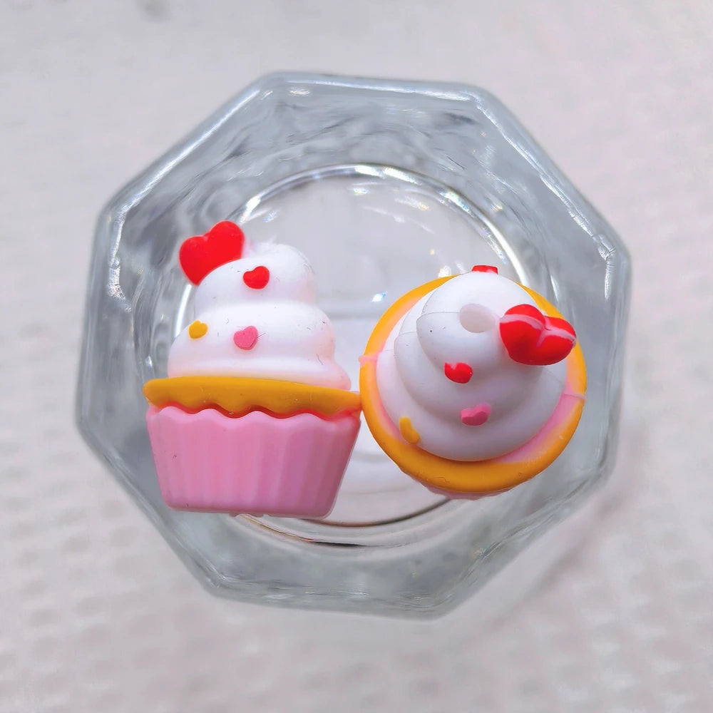 3D Cupcake Silicone Focal Beads for DIY Pens Keychains