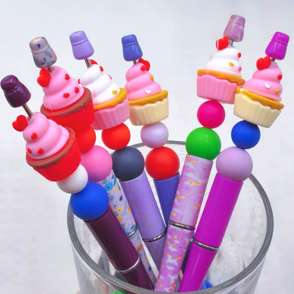 3D Cupcake Silicone Focal Beads for DIY Pens Keychains