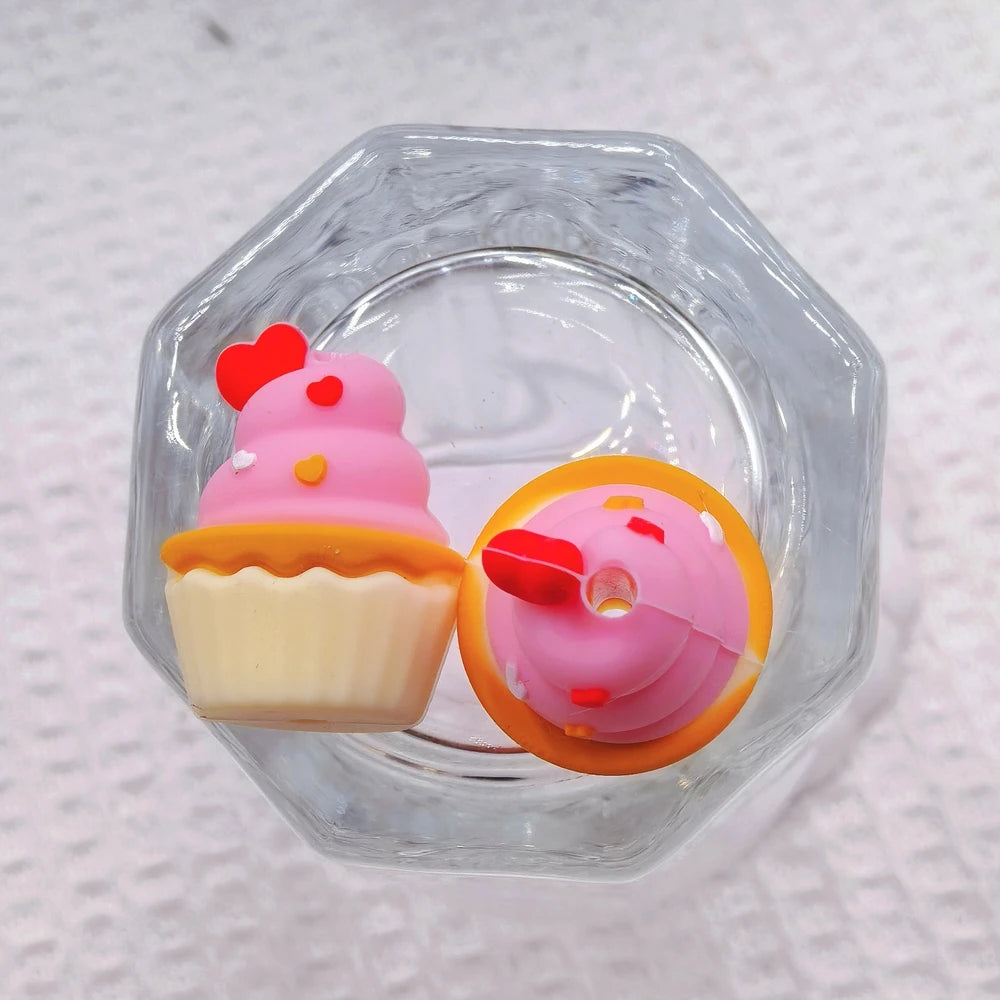3D Cupcake Silicone Focal Beads for DIY Pens Keychains