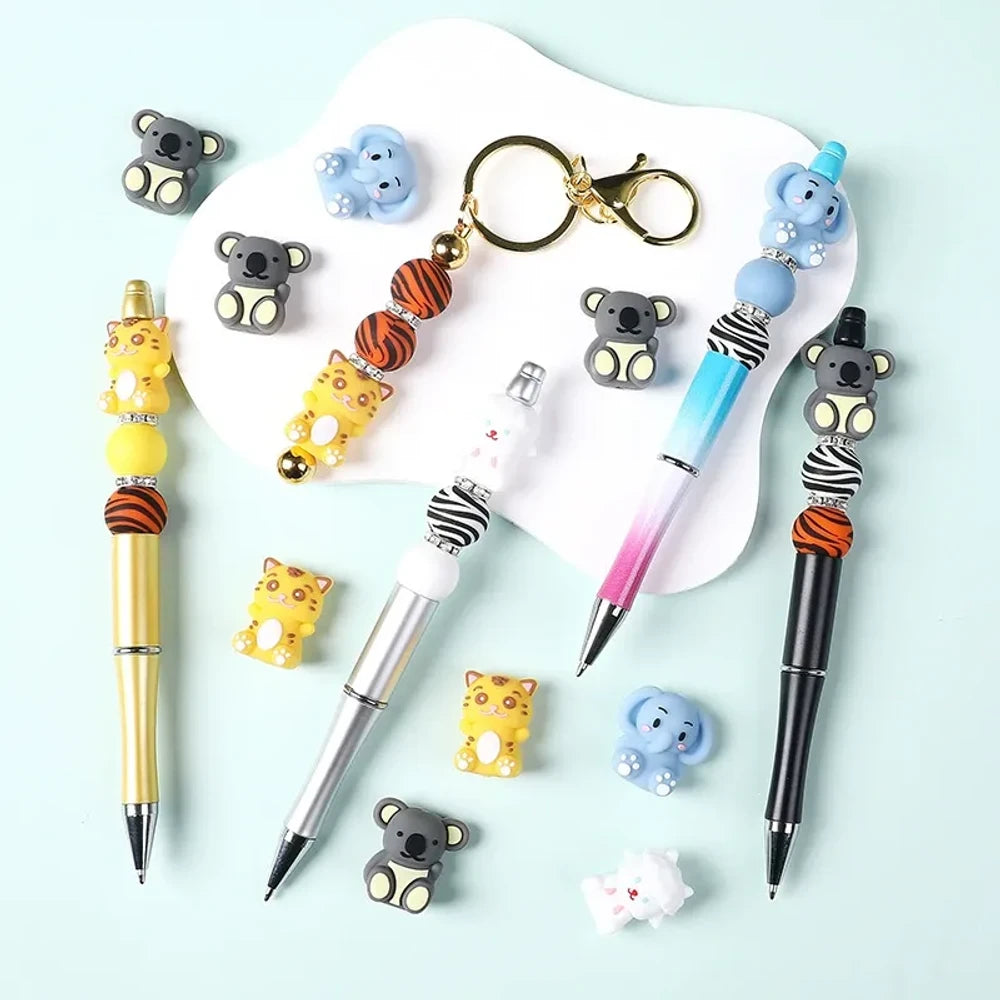 3D Cute Animals Silicone Focal Beads for DIY Pens Bracelet