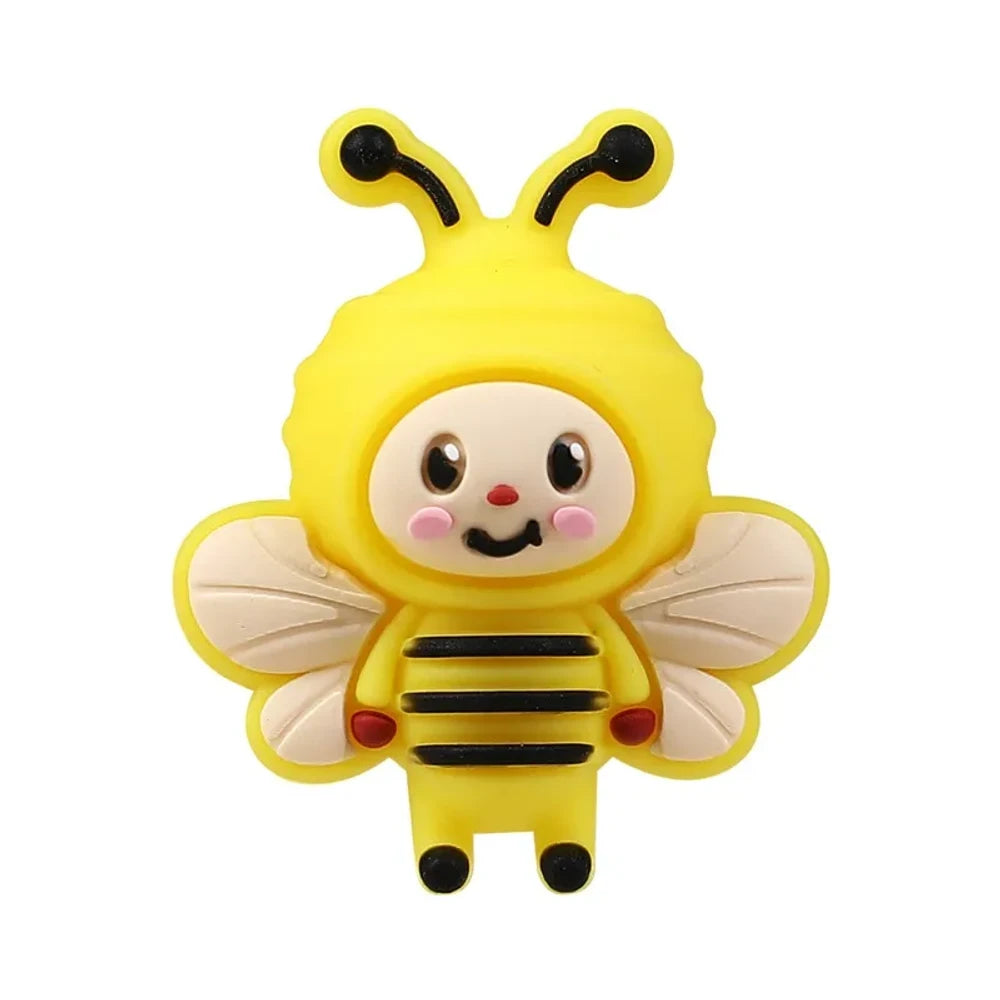 3D Cute Bee Silicone Focal Beads for Pens Keychains