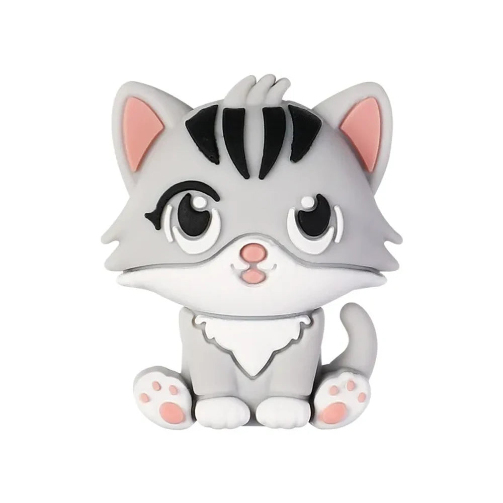 3D Cute Cat Silicone Focal Beads for DIY Pens Bracelet