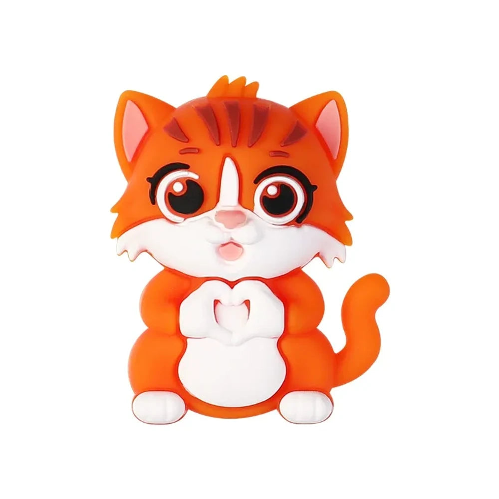 3D Cute Cat Silicone Focal Beads for DIY Pens Bracelet