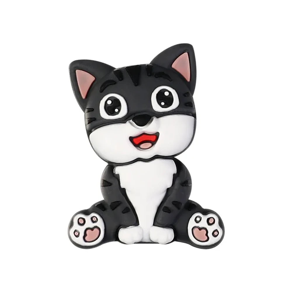 3D Cute Cat Silicone Focal Beads for DIY Pens Bracelet