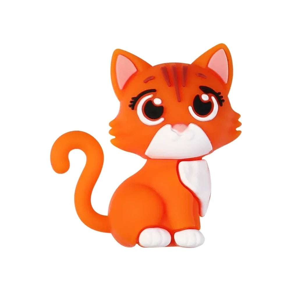 3D Cute Cat Silicone Focal Beads for DIY Pens Bracelet