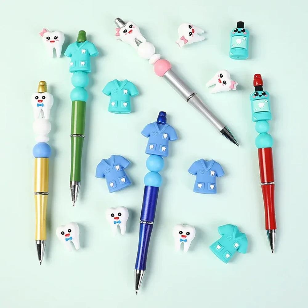 3D Dental Silicone Focal Beads for DIY Pens Keychains