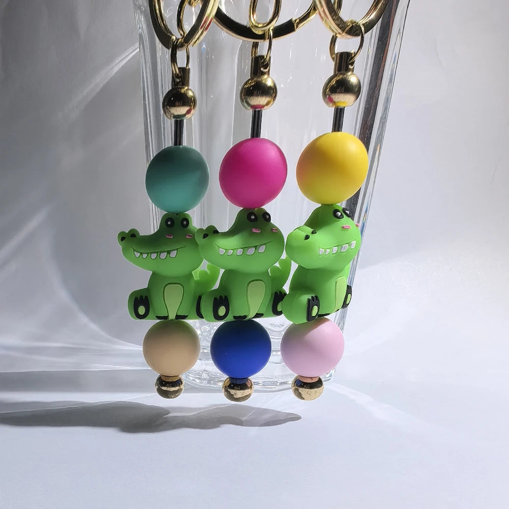3D Dinosaurs Silicone Focal Beads for DIY Pens Keychain