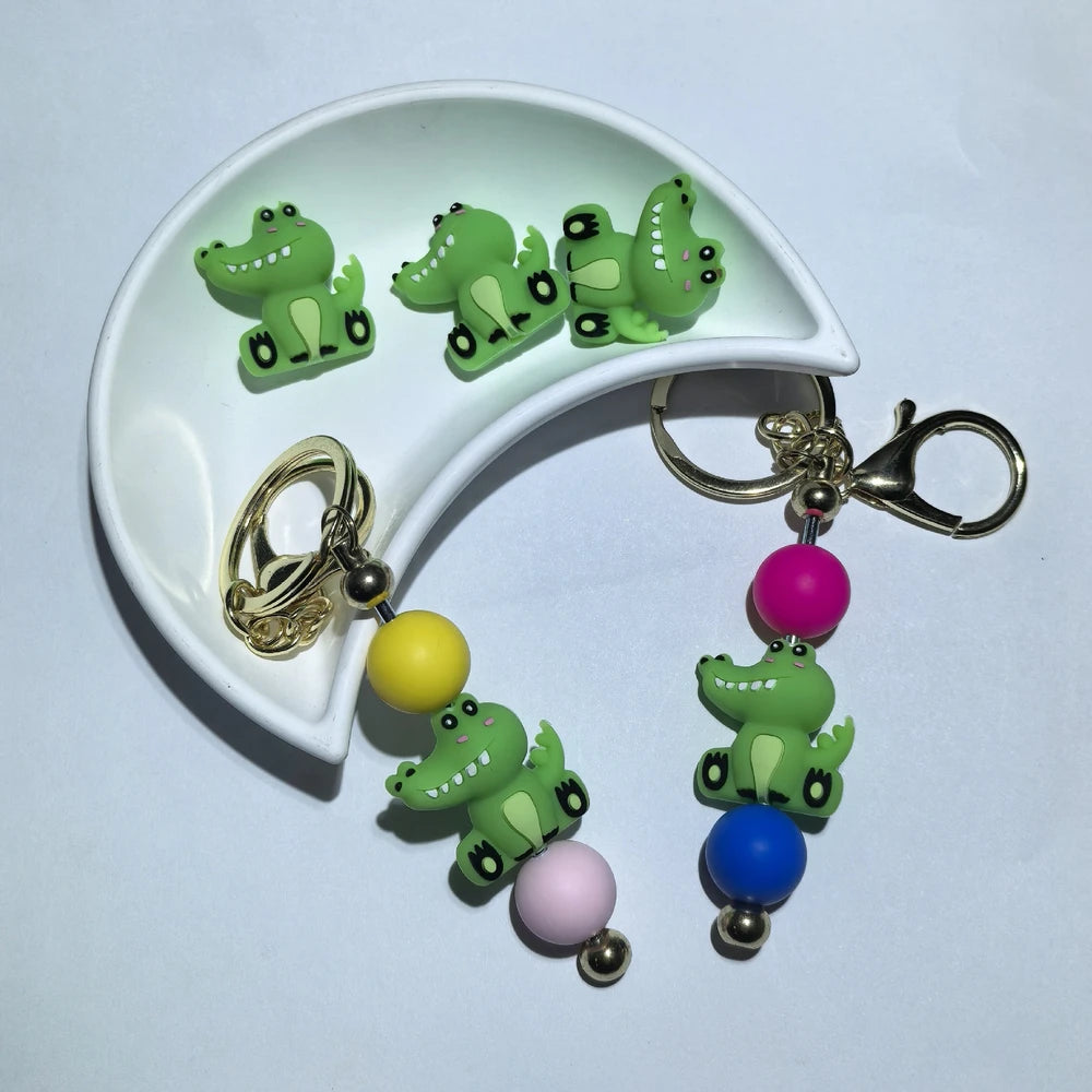 3D Dinosaurs Silicone Focal Beads for DIY Pens Keychain