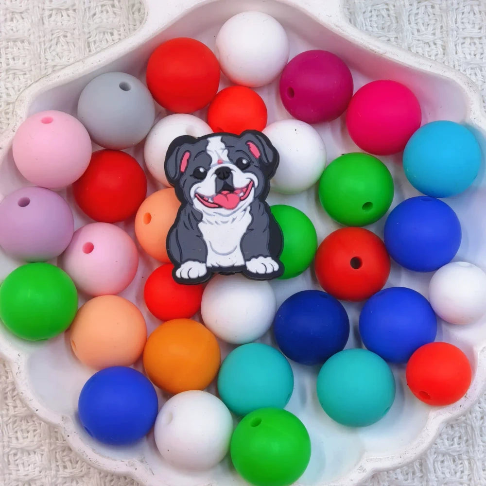 Flatback Dog and Cat Series Silicone Focal Beads for DIY Pens Bracelet Keychains