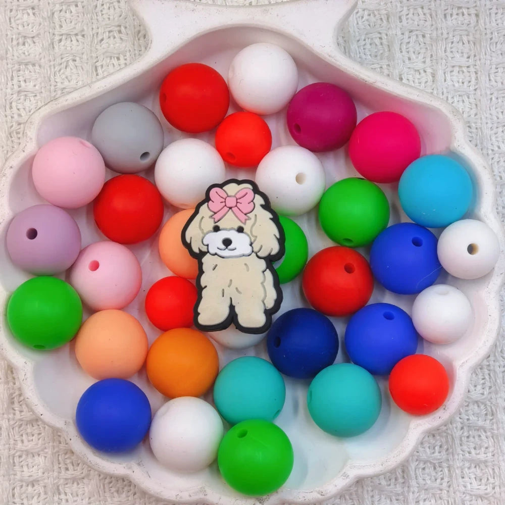 Flatback Dog and Cat Series Silicone Focal Beads for DIY Pens Bracelet Keychains